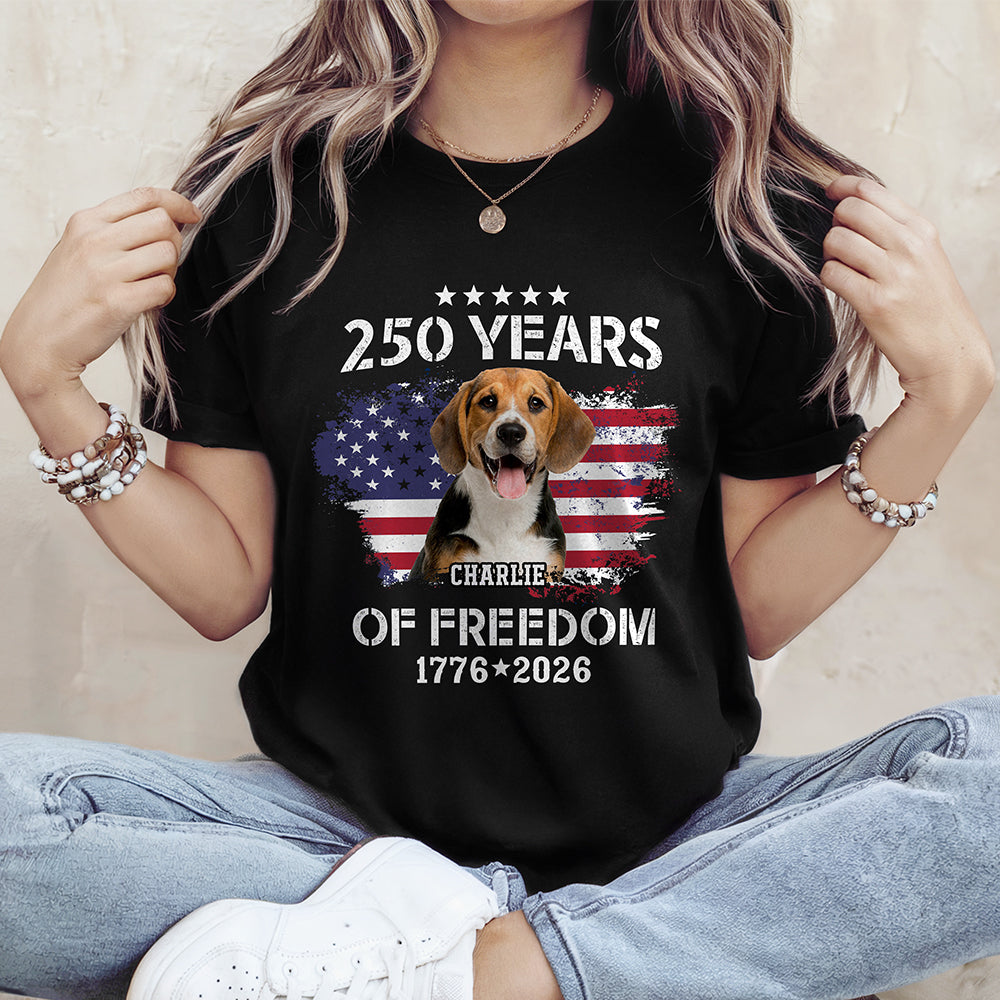 Custom Dog Photo Celebrate 250 Years of America Dark Shirt CH07 899772 - Image 6