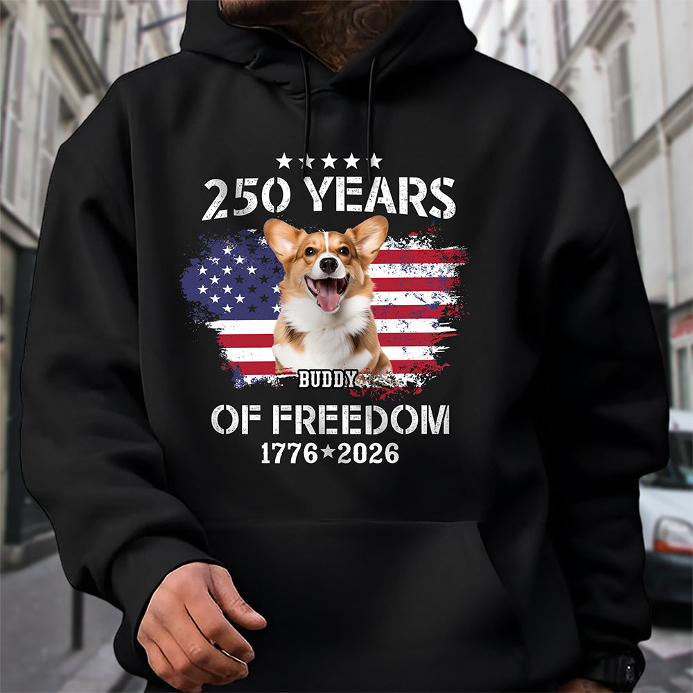Custom Dog Photo Celebrate 250 Years of America Dark Shirt CH07 899772 - Image 4
