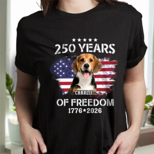 Alternative view of Custom Dog Photo Celebrate 250 Years of America Dark Shirt CH07 899772