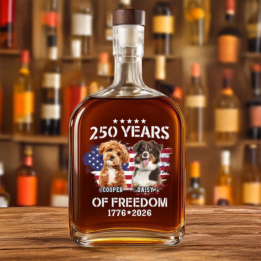 Custom Dog Photo Celebrate 250 Years of America Whiskey Bottle CH07 899658 - Image 3