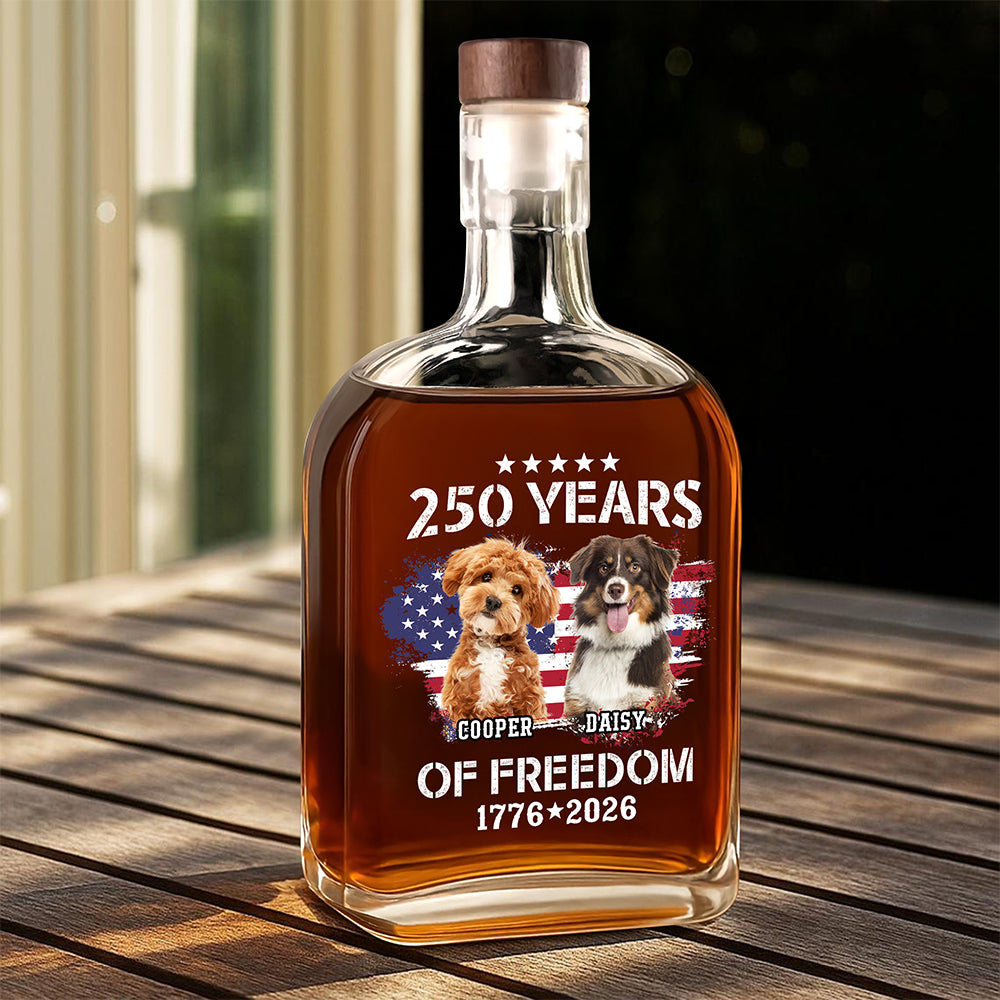 Custom Dog Photo Celebrate 250 Years of America Whiskey Bottle CH07 899658 - Image 5