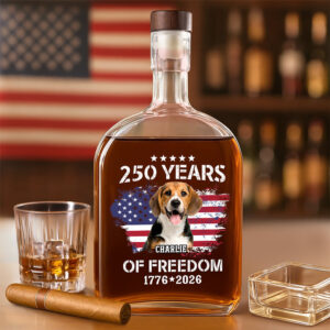 Custom Dog Photo Celebrate 250 Years of America Whiskey Bottle CH07 899658