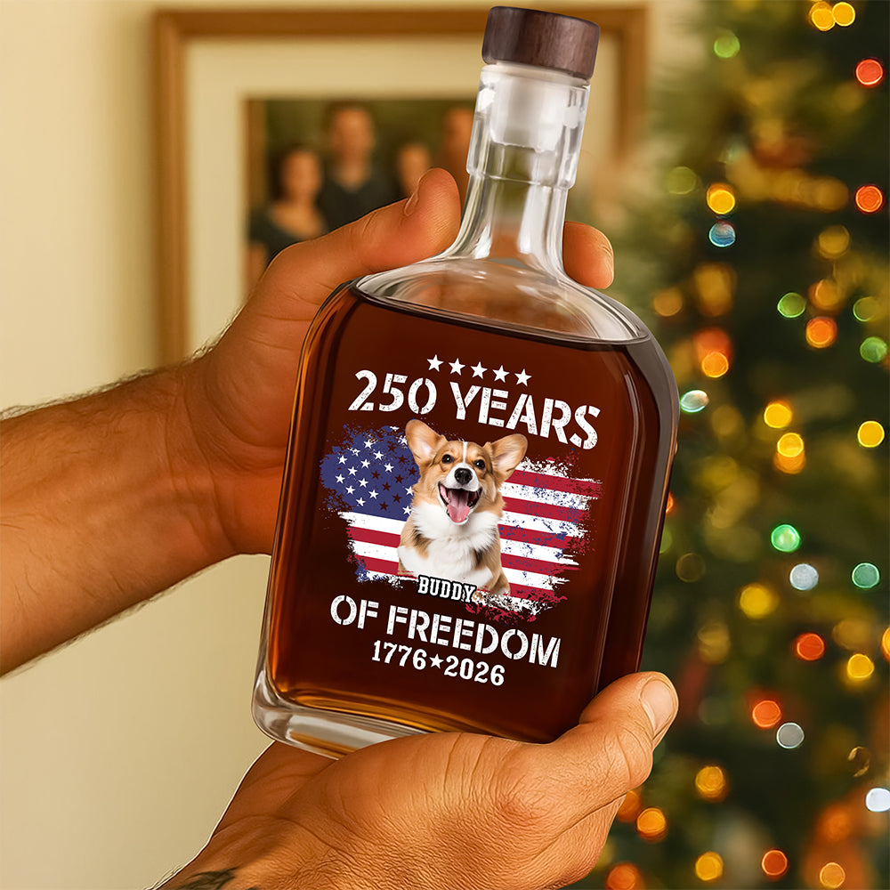 Custom Dog Photo Celebrate 250 Years of America Whiskey Bottle CH07 899658 - Image 4