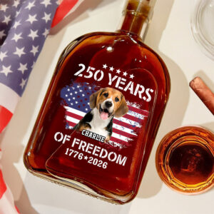 Alternative view of Custom Dog Photo Celebrate 250 Years of America Whiskey Bottle CH07 899658