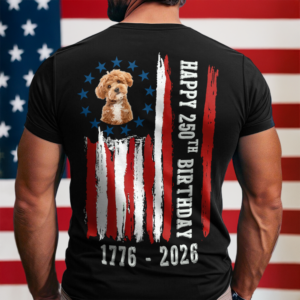 Alternative view of Custom Dog Photo Happy 250 Years Of Freedom Patriot Backside Shirt LM32 895217