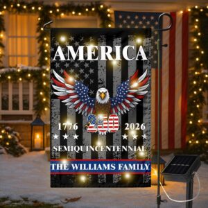 Alternative view of Custom Family America Eagle 250th Anniversary Semiquincentennial 1776-2026 Patriotic Led Garden Flag CH07 895372