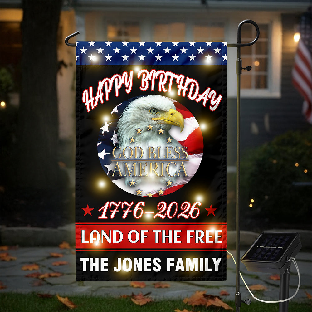 Custom Family Happy Birthday Land Of Free Led Garden Flag Independence Day Decor HA75 898338 - Image 6