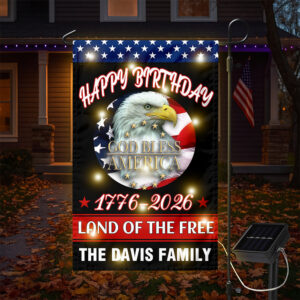 Alternative view of Custom Family Happy Birthday Land Of Free Led Garden Flag Independence Day Decor HA75 898338