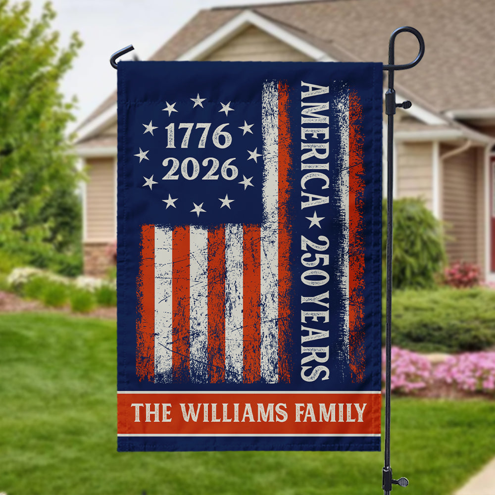 Custom Family Name 250 Years America Flag 250th Birthday 1776-2026 Garden Flag Gift for Family HO82 894788 - Image 7