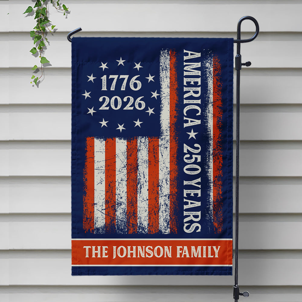Custom Family Name 250 Years America Flag 250th Birthday 1776-2026 Garden Flag Gift for Family HO82 894788 - Image 4