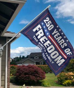 Alternative view of Custom Family Name 250 Years Of Freedom 1776-2026 4th Of July Double-Sided Flag