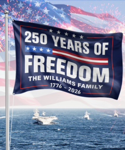 Custom Family Name 250 Years Of Freedom 1776-2026 4th Of July Double-Sided Flag