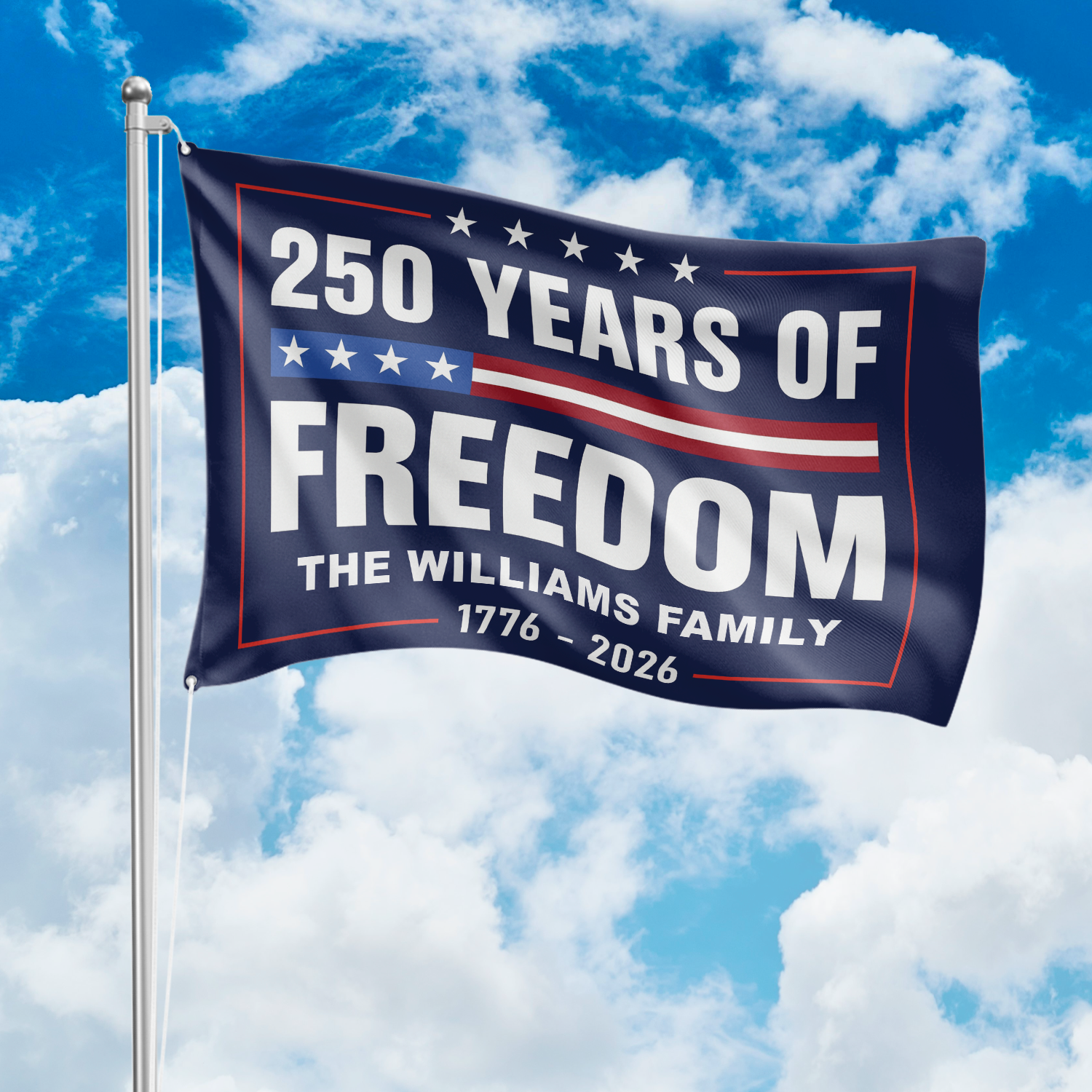 Custom Family Name 250 Years Of Freedom 1776-2026 4th Of July Double-Sided Flag HO82 894850 - Image 4