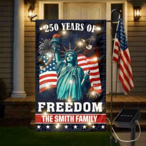 Custom Family Name 250 Years of Freedom American Led Garden Flag Patriotic Independence Day Decor CH07 899574