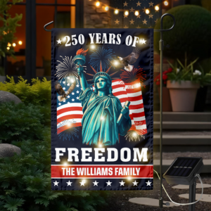 Alternative view of Custom Family Name 250 Years of Freedom American Led Garden Flag Patriotic Independence Day Decor CH07 899574