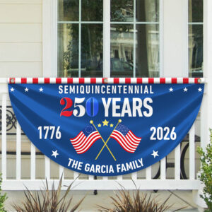 Custom Family Name 250 Years Semiquincentennial Pleated Fan Flag TH10 896429