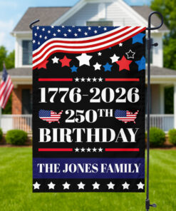 Custom Family Name 250th Anniversary 1776 - 2026 Garden Flag