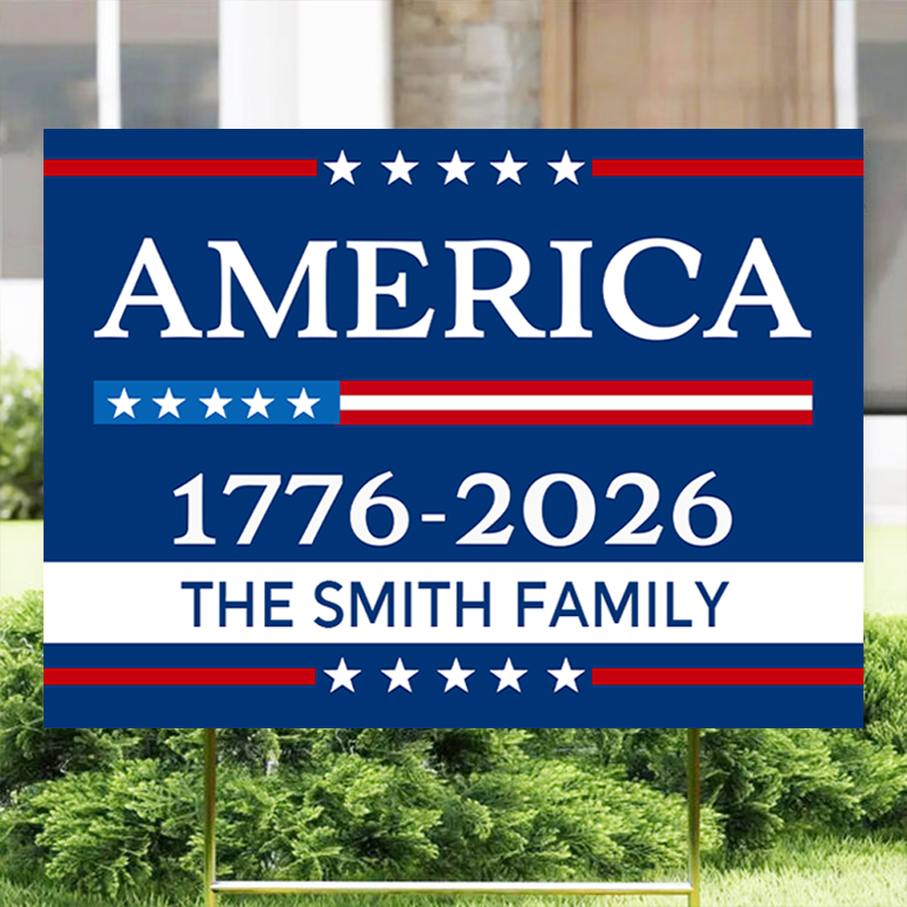 Custom Family Name America 1776 - 2026 Garden Yard Sign TH10 896549 - Image 3