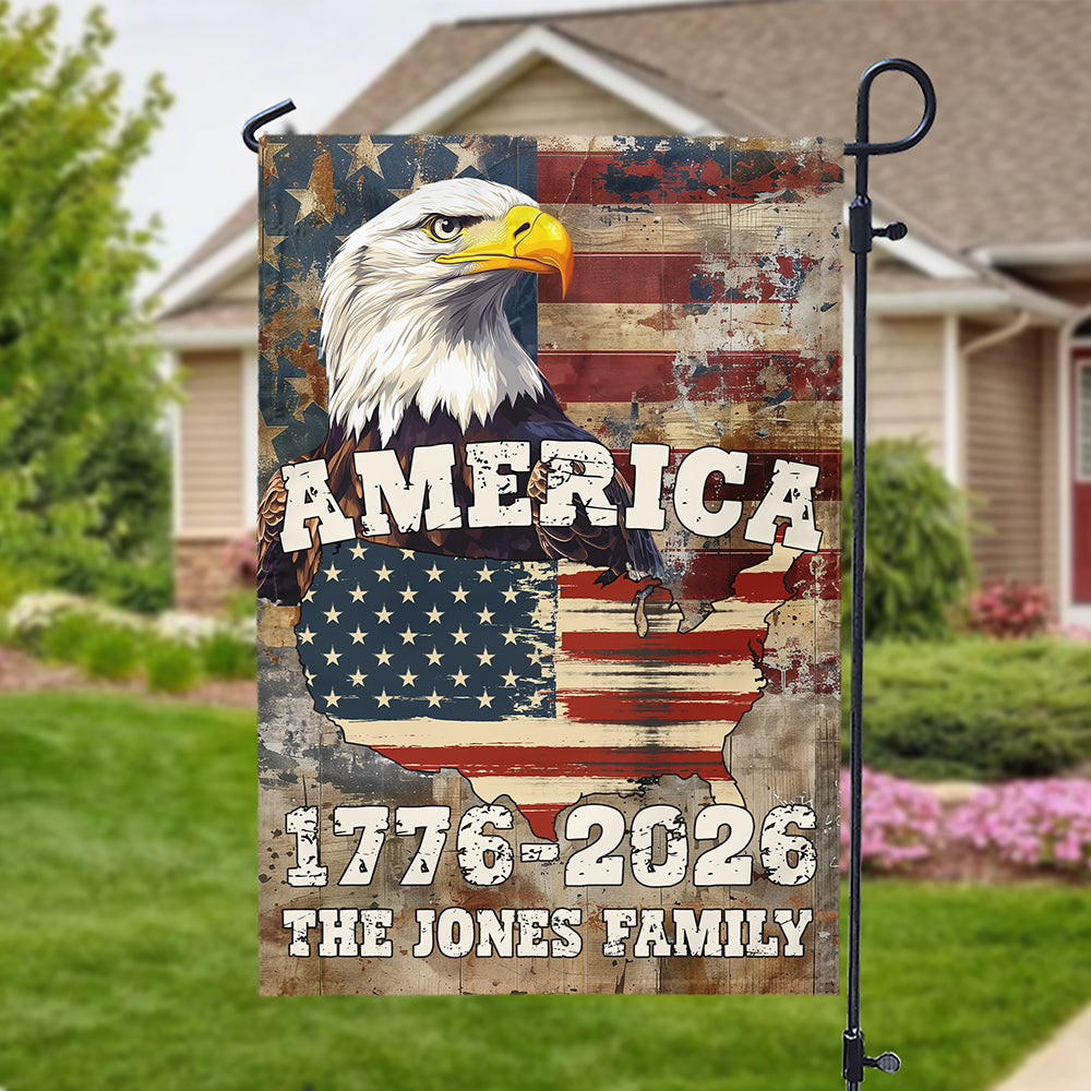 Custom Family Name America 1776 - 2026 Non-Pleated Fan Flag - Image 6