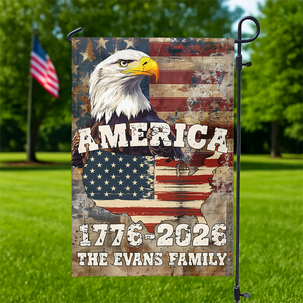 Custom Family Name America 1776 - 2026 Non-Pleated Fan Flag - Image 7