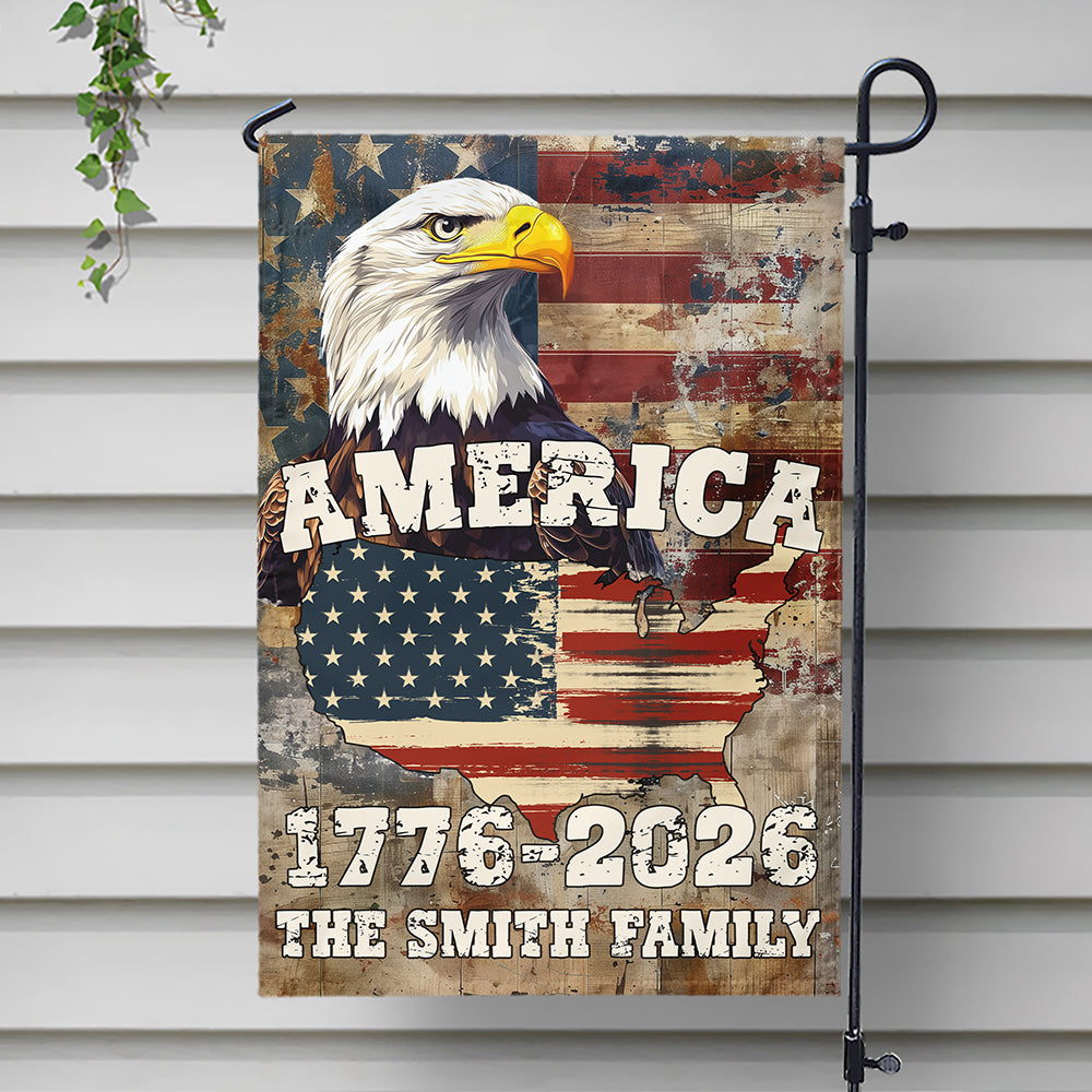 Custom Family Name America 1776 - 2026 Non-Pleated Fan Flag TH10 896305