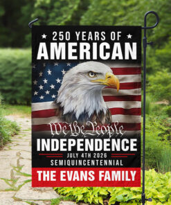 Alternative view of Custom Family Name America 250th Anniversary We The People Eagle Garden Flag