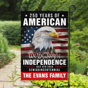 Alternative view of Custom Family Name America 250th Anniversary We The People Eagle Garden Flag CH07 896880