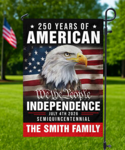 Custom Family Name America 250th Anniversary We The People Eagle Garden Flag