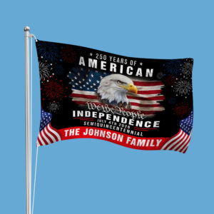 Alternative view of Custom Family Name America 250th Anniversary We The People Eagle House Flag CH07 899078