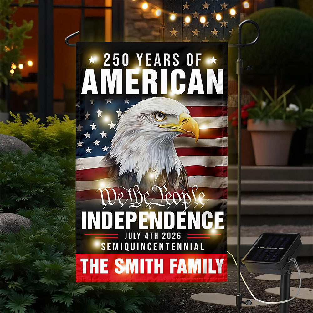 Custom Family Name America 250th Anniversary We The People Eagle LED Garden Flag CH07 899076 - Image 3
