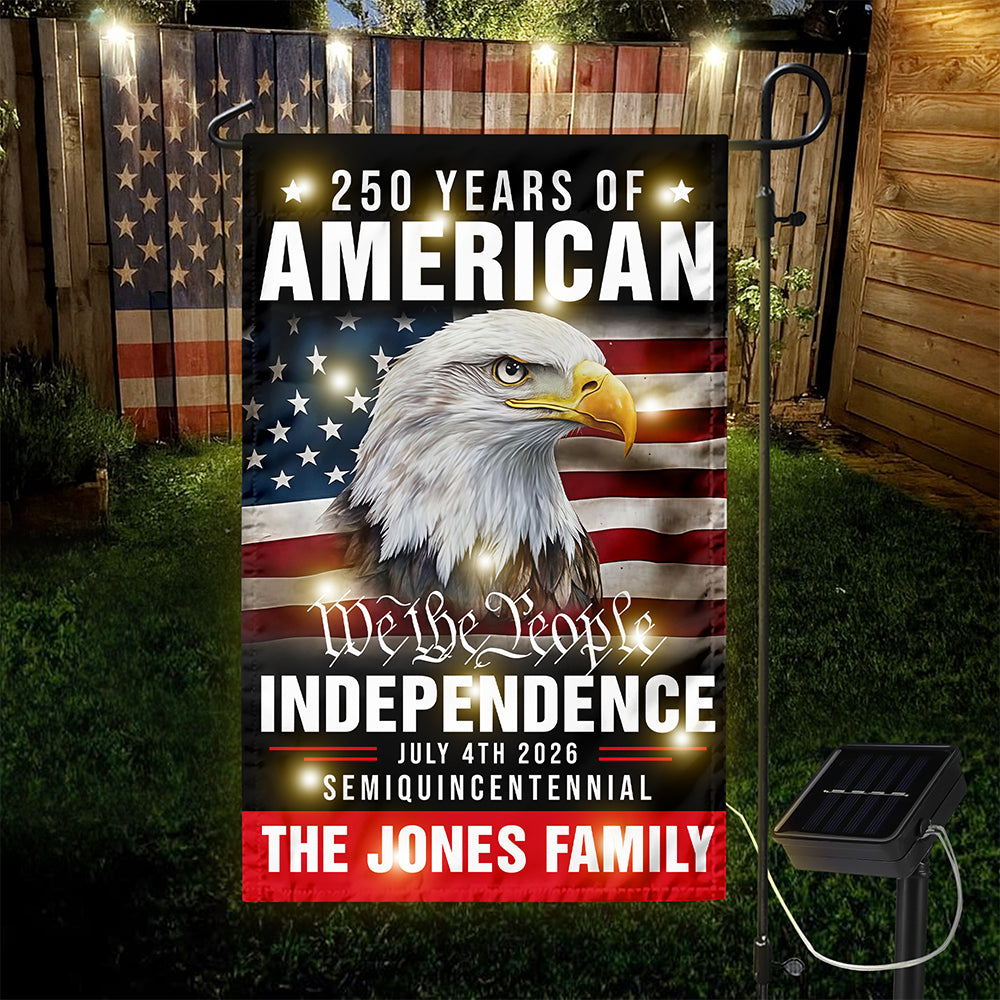 Custom Family Name America 250th Anniversary We The People Eagle LED Garden Flag CH07 899076 - Image 4