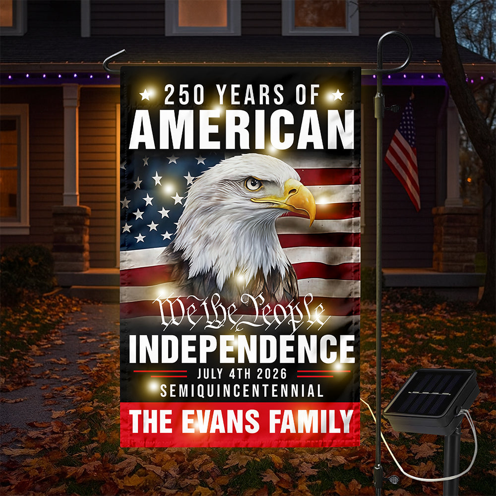 Custom Family Name America 250th Anniversary We The People Eagle LED Garden Flag CH07 899076 - Image 6