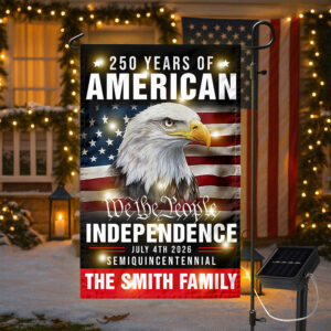 Alternative view of Custom Family Name America 250th Anniversary We The People Eagle LED Garden Flag CH07 899076