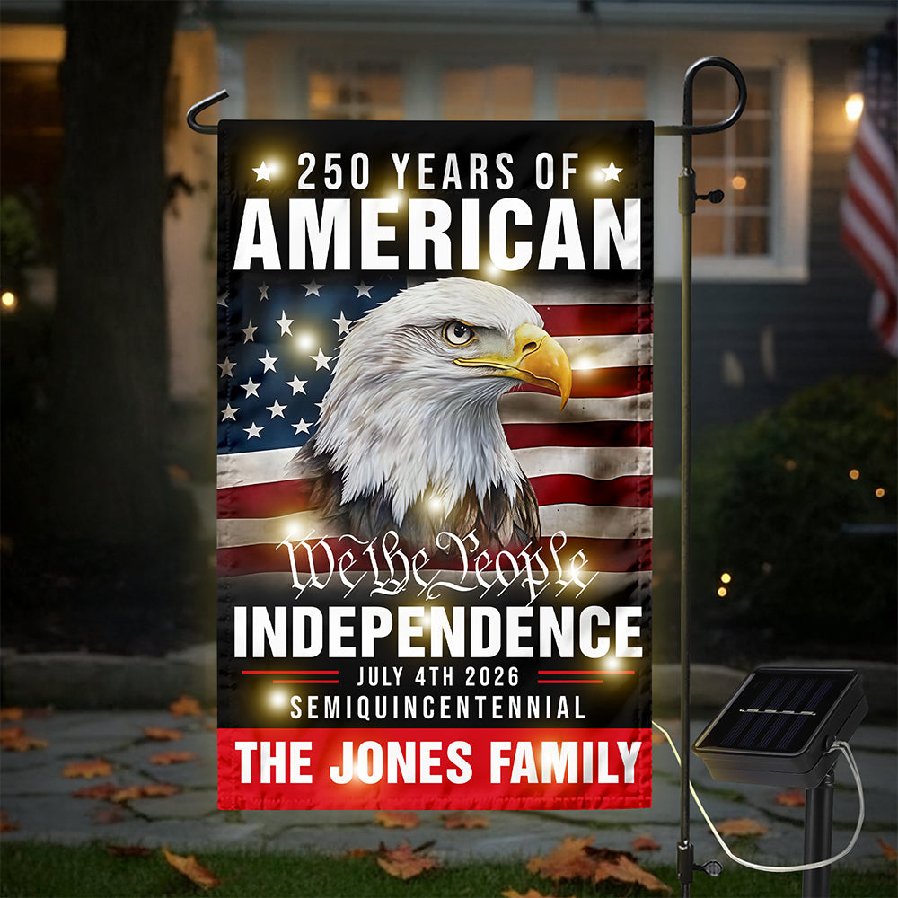 Custom Family Name America 250th Anniversary We The People Eagle LED Garden Flag CH07 899076 - Image 5