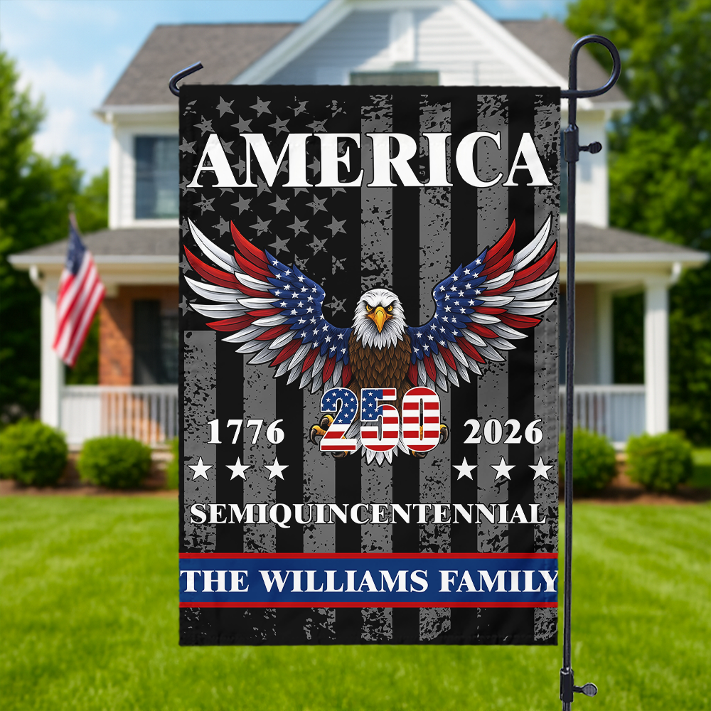 Custom Family Name America Eagle 250th Anniversary Semiquincentennial 1776-2026 Patriotic Garden Flag CH07 899580 - Image 7