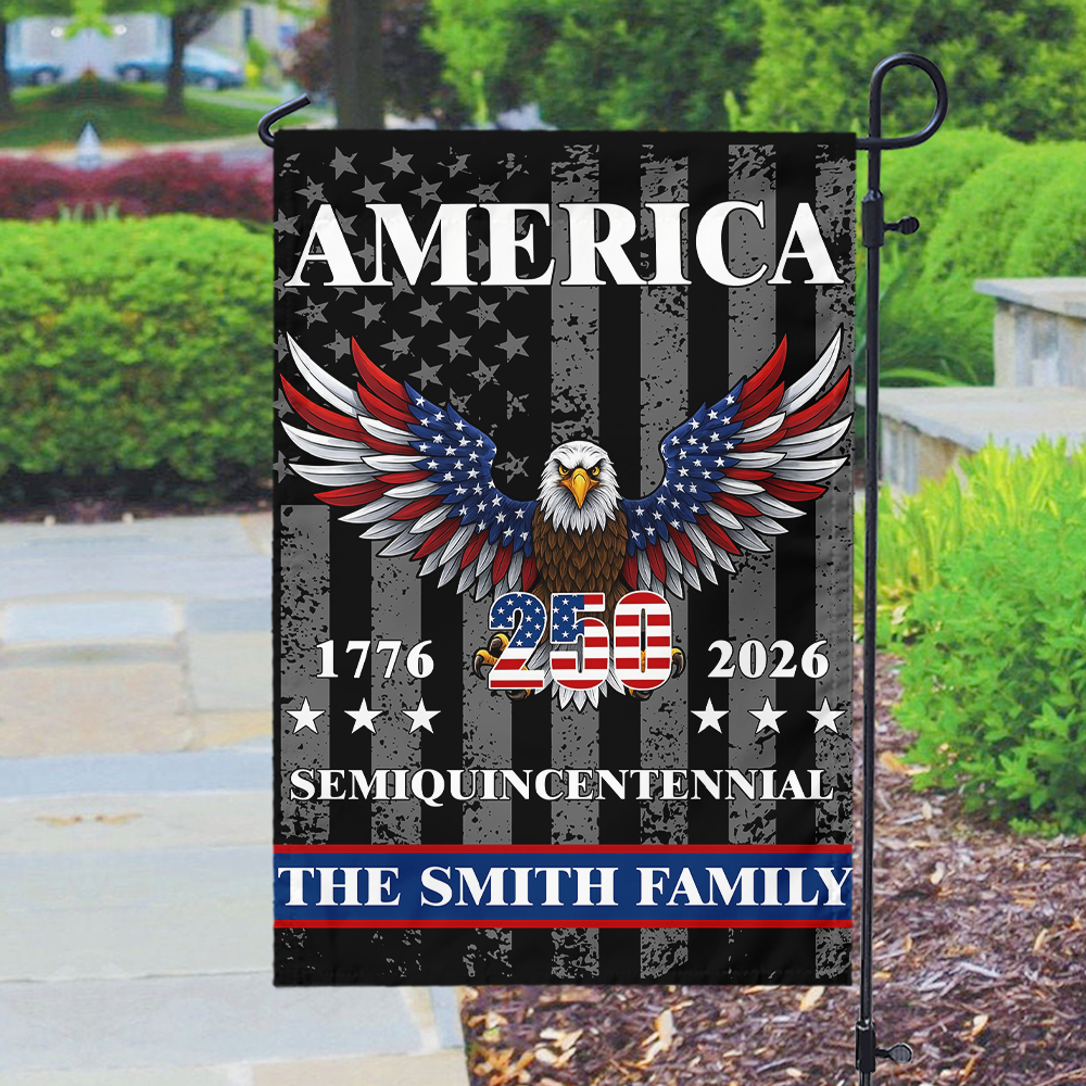 Custom Family Name America Eagle 250th Anniversary Semiquincentennial 1776-2026 Patriotic Garden Flag CH07 899580 - Image 5