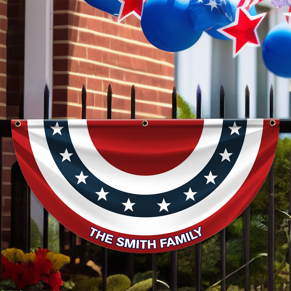 Custom Family Name America Non-Pleated Fan Flag TH10 896433 - Image 6