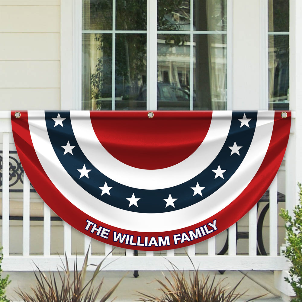 Custom Family Name America Non-Pleated Fan Flag TH10 896433 - Image 3