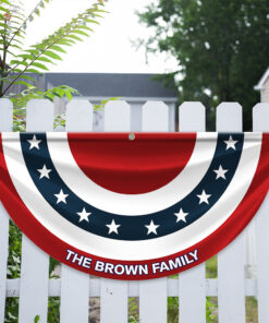 Custom Family Name America Non-Pleated Fan Flag