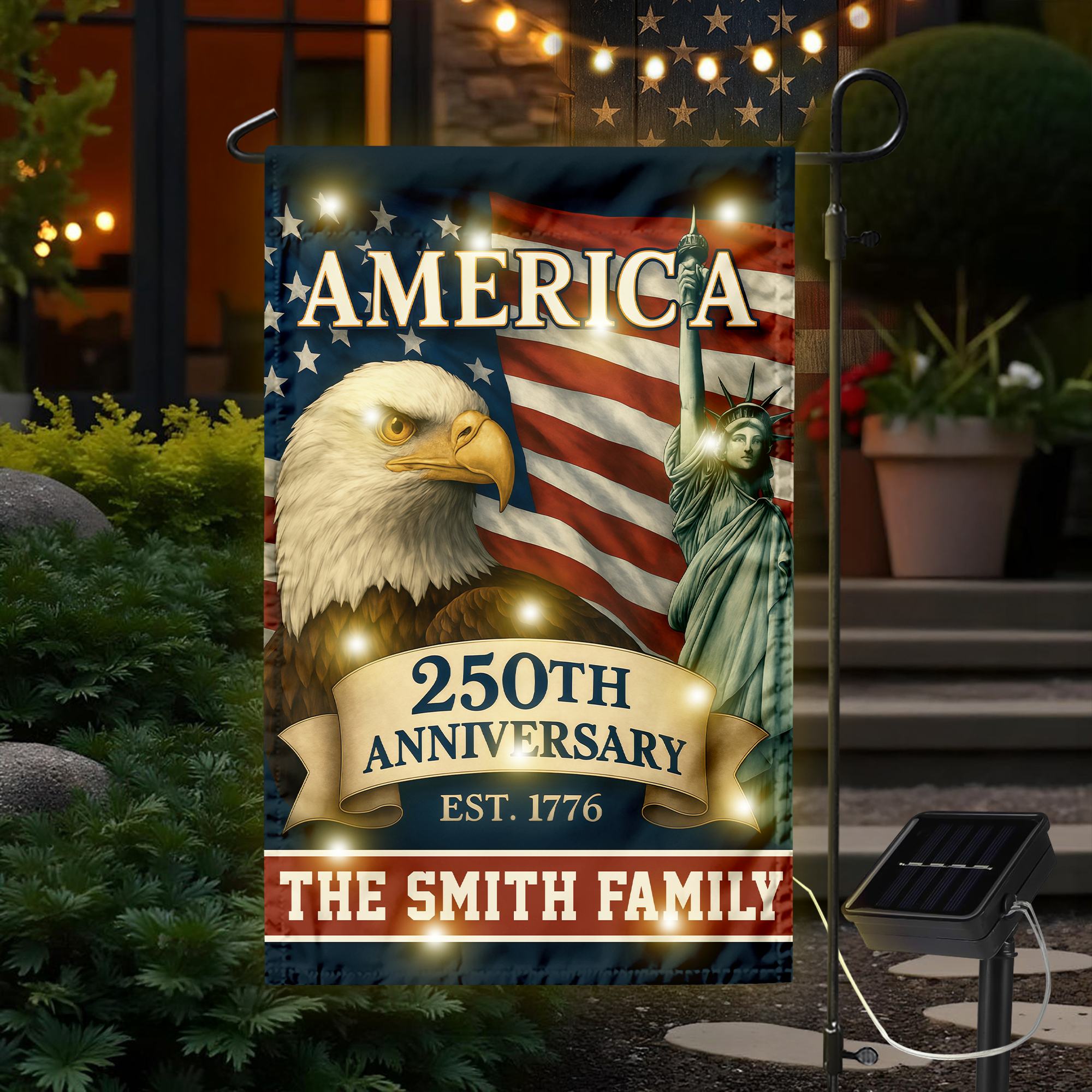 Custom Family Name Celebrate America 250th Anniversary LED Garden Flag Patriotic Gifts CH07 899152 - Image 6
