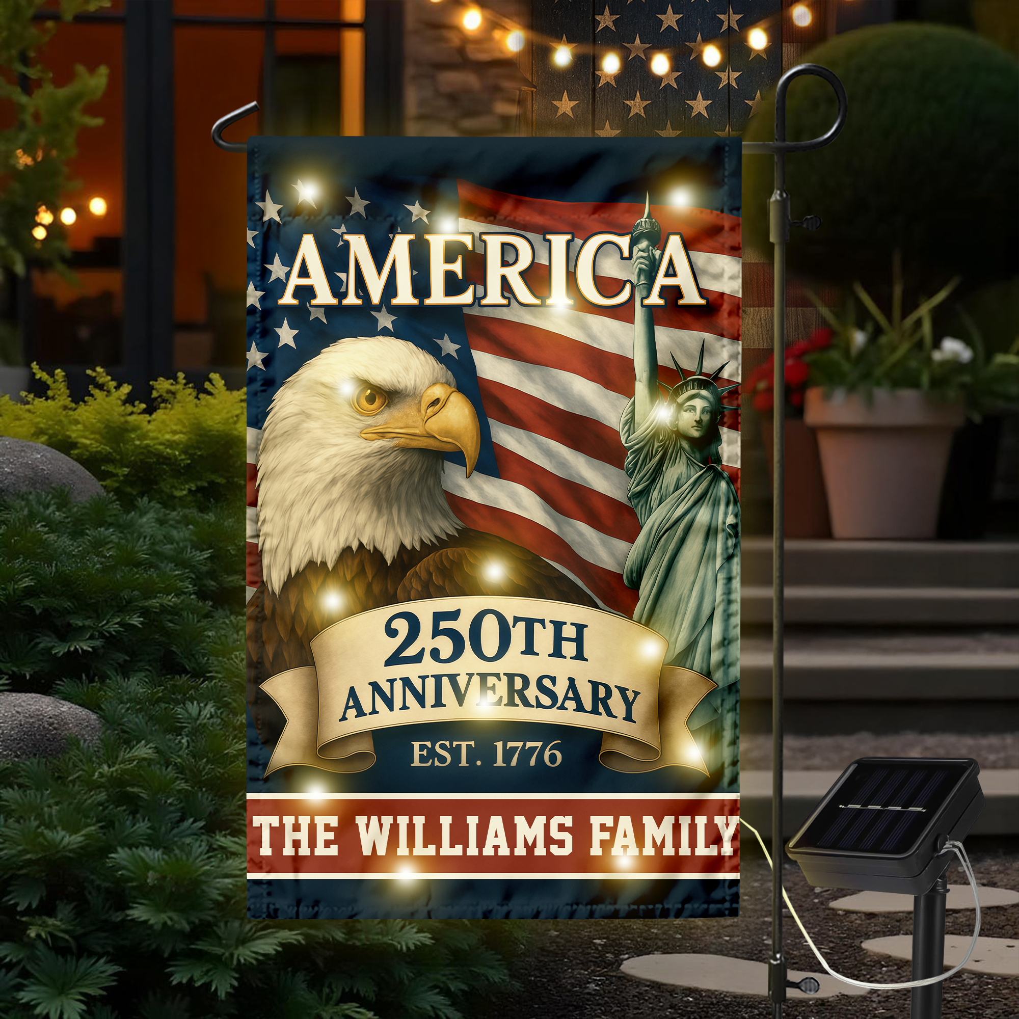 Custom Family Name Celebrate America 250th Anniversary LED Garden Flag Patriotic Gifts CH07 899152 - Image 7