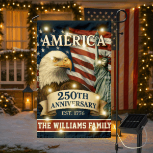 Custom Family Name Celebrate America 250th Anniversary LED Garden Flag Patriotic Gifts CH07 899152