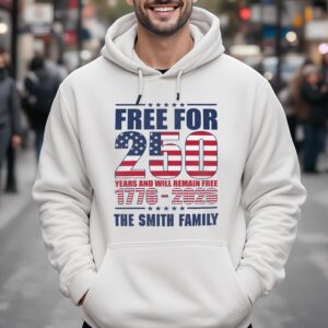 Alternative view of Custom Family Name Free For 250 Years Independence Day Patriotic Bright Shirt LM32 895181