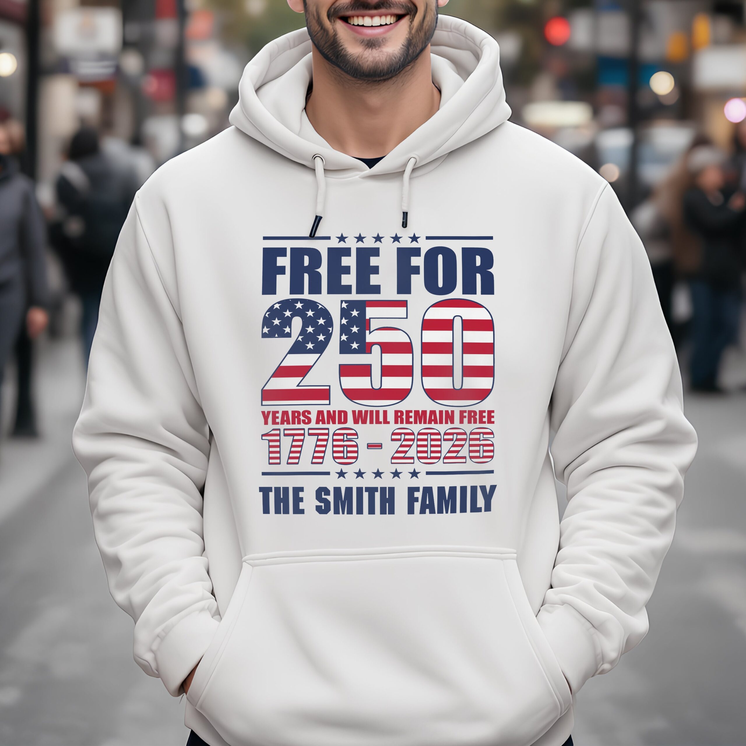 Custom Family Name Free For 250 Years Independence Day Patriotic Bright Shirt - Image 2