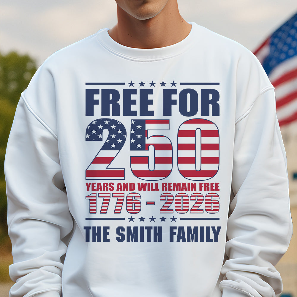 Custom Family Name Free For 250 Years Independence Day Patriotic Bright Shirt - Image 4