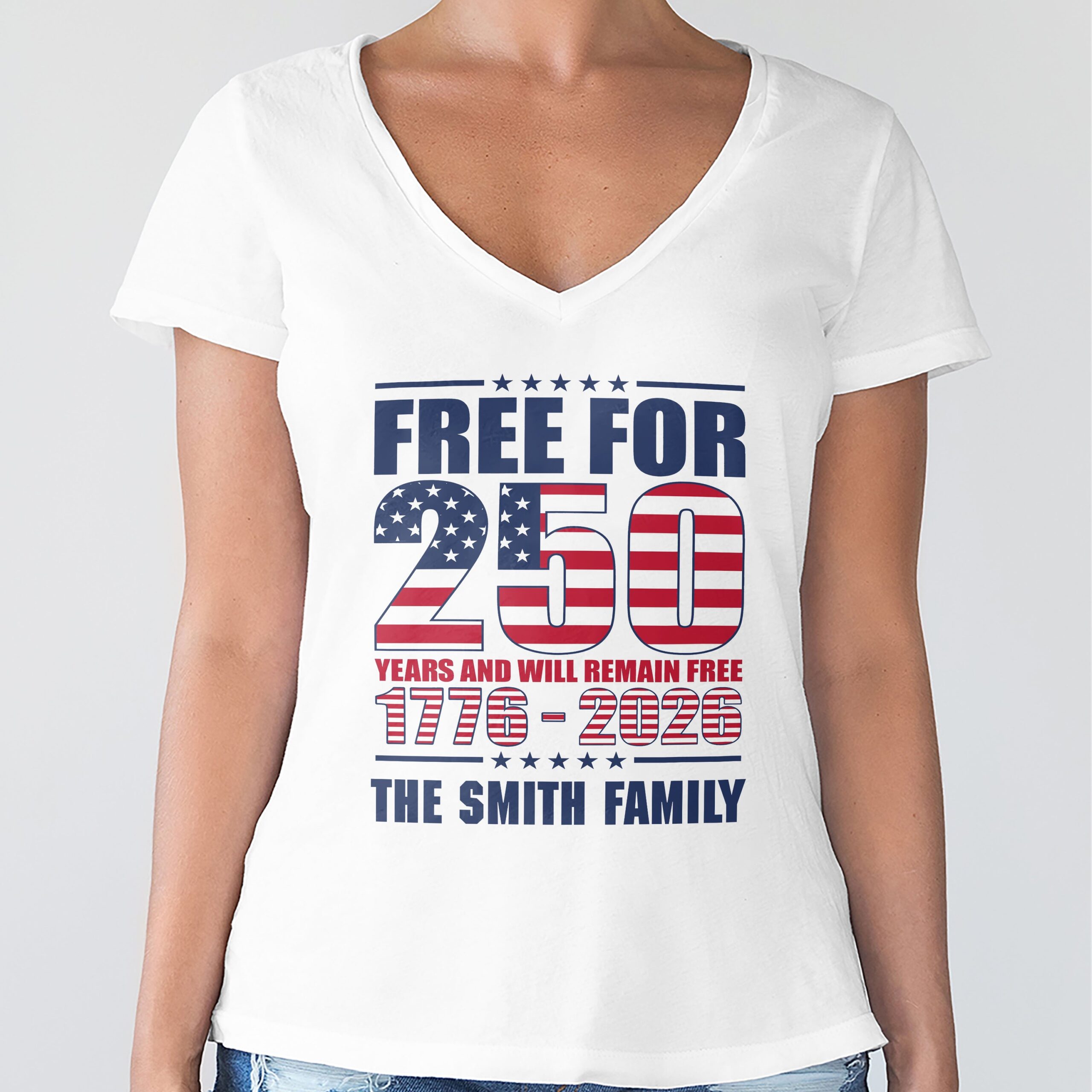 Custom Family Name Free For 250 Years Independence Day Patriotic Bright Shirt - Image 6