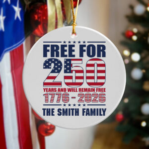 Alternative view of Custom Family Name Free For 250 Years Independence Day Patriotic Ceramic Ornament LM32 895183