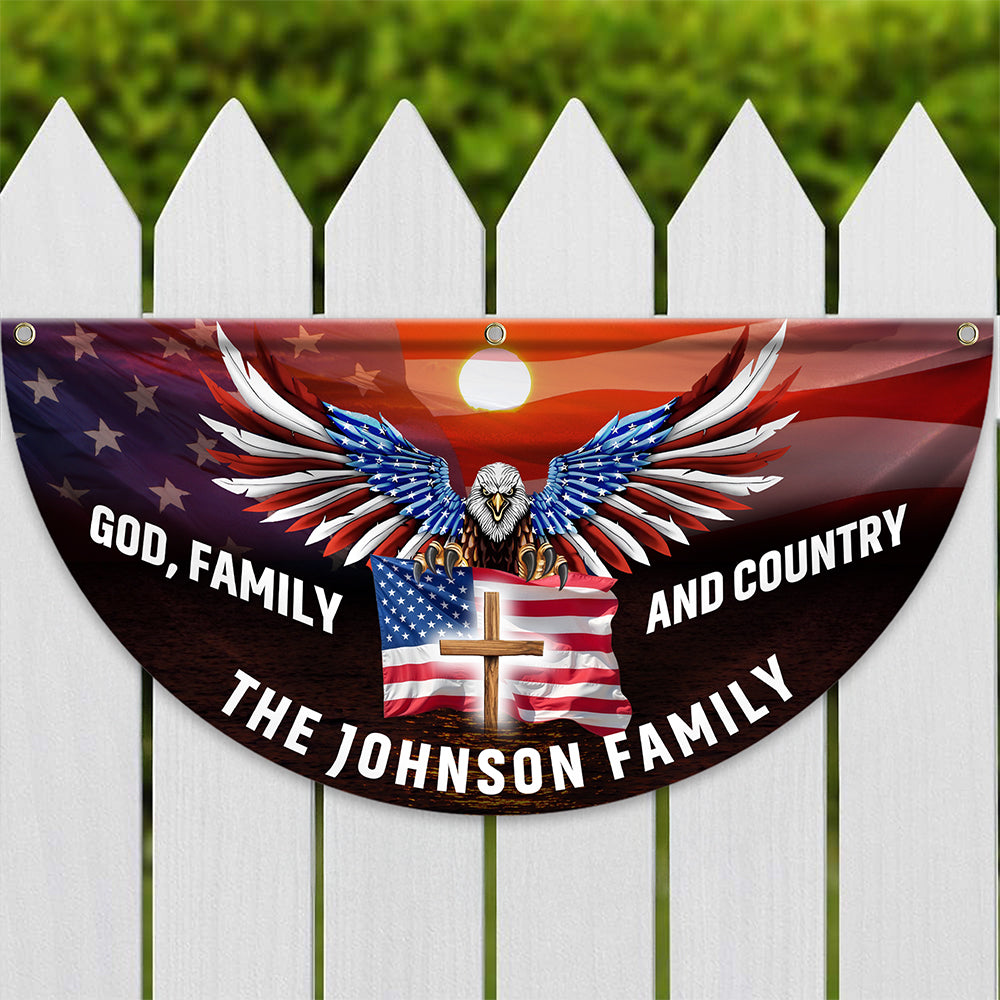 Custom Family Name God Family And Country America Pleated Fan Flag TH10 896437 - Image 6