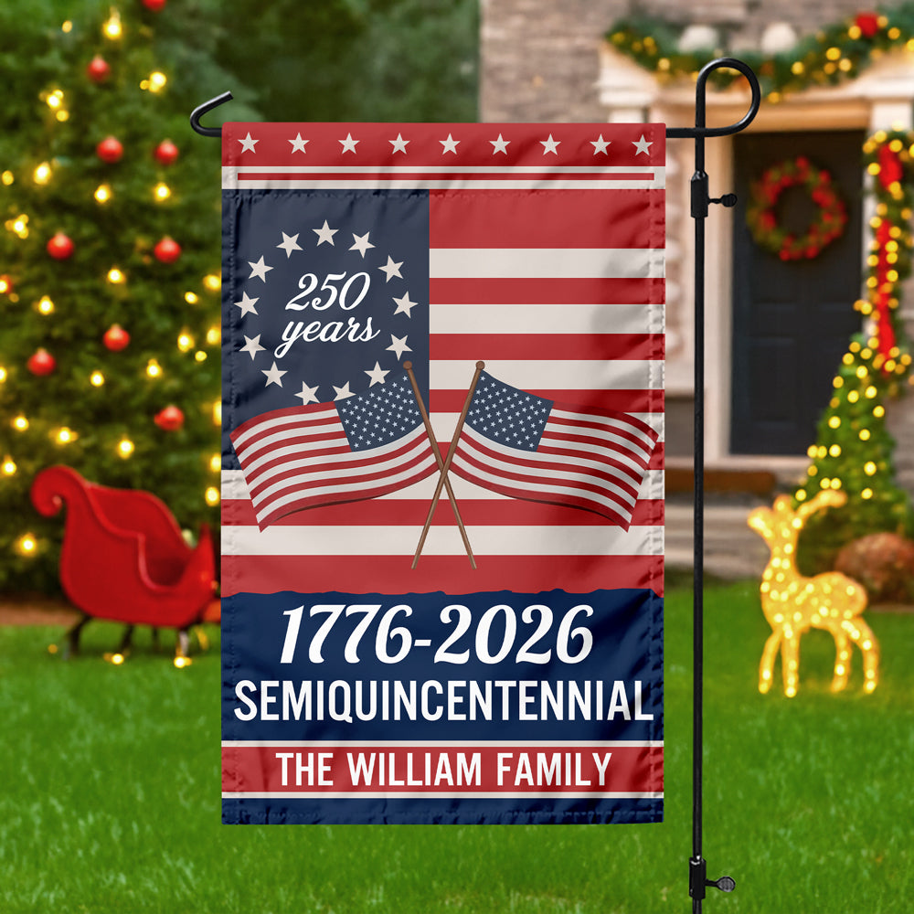 Custom Family Name Semiquincentennial 250th Anniversary Patriotic Garden Flag - Image 6