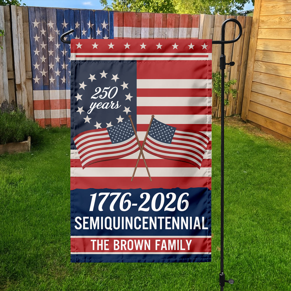 Custom Family Name Semiquincentennial 250th Anniversary Patriotic Garden Flag - Image 10